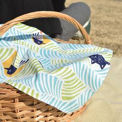 Furoshiki cloth wrapping a picnic basket