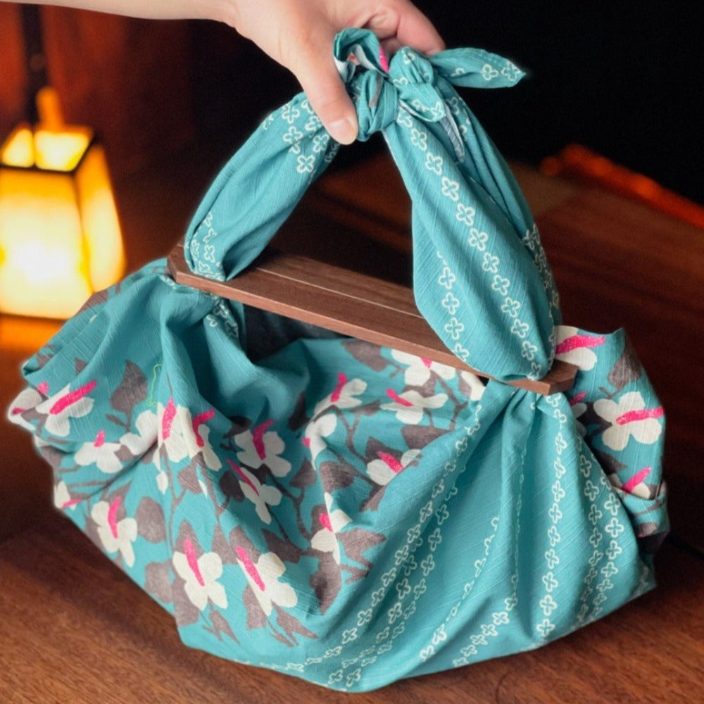 Furoshiki Large Bag Set with Wooden Handle | 90cm