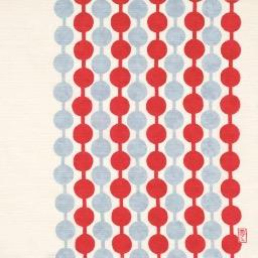 Furoshiki with rice pearls in blue and red
