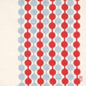 Furoshiki with rice pearls in blue and red